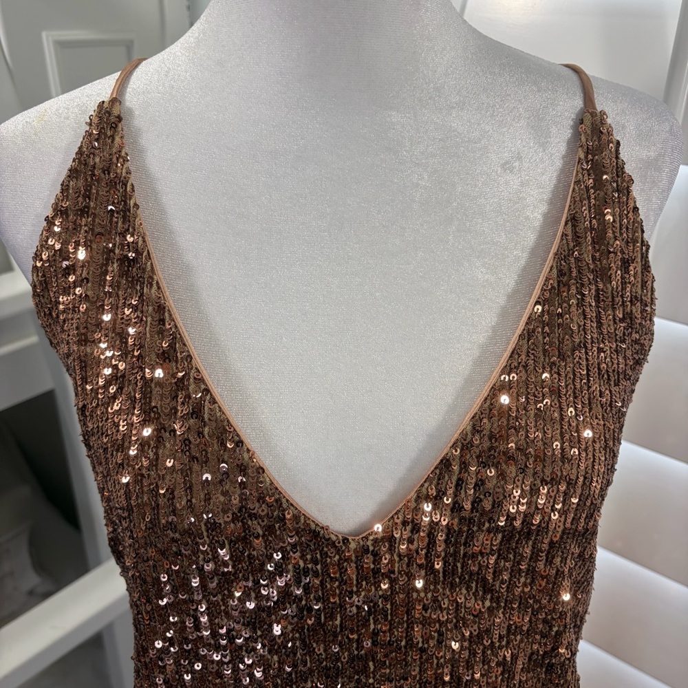 Gianni Bini Copper Sequin Tank Top - Picture 2 of 8
